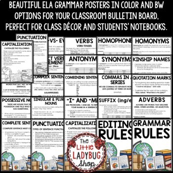 Grammar Rules Posters Writing Back to School Bulletin Board ELA Classroom Decor-2