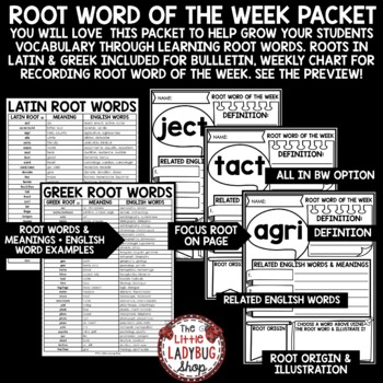 Greek and Latin Root Words Worksheets Activities Vocabulary 4th 5th Grade-3