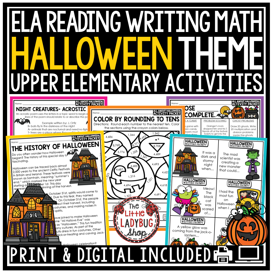 October Halloween Reading Activities Writing Prompts 3rd 4th Grade