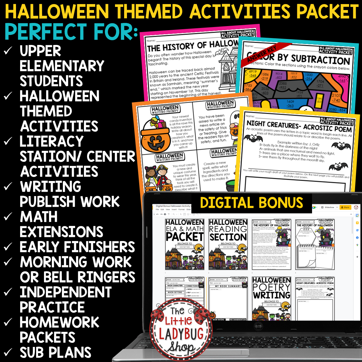 October Halloween Reading Activities Writing Prompts 3rd 4th Grade - Image 5
