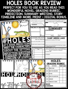 Holes, Louis Sacher Novel Study Book Review Report Aligned Literature Circles-2