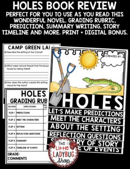 Holes, Louis Sacher Novel Study Book Review Report Aligned Literature Circles-3