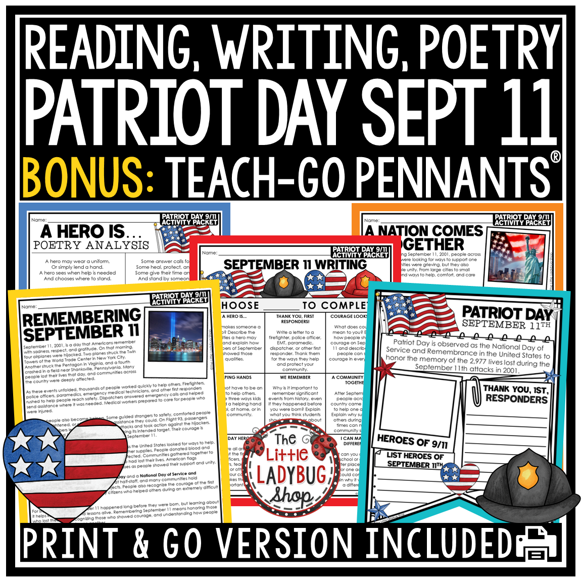 September 11th Patriot Day Bulletin Board Reading Activities