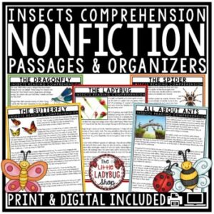 Insects and Bugs April Nonfiction Reading Comprehension Passages and Questions-1