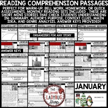 January Poetry Fables Reading Comprehension Passages and Questions 3rd 4th Grade-2