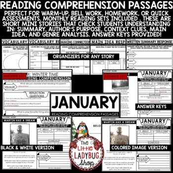 January Poetry Fables Reading Comprehension Passages and Questions 3rd 4th Grade-3