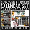 Ladybug & Sunflower Classroom Decor: Calendar Bulletin Board