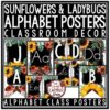 Ladybug & Sunflower Classroom Decor: Print & Cursive Alphabet Posters