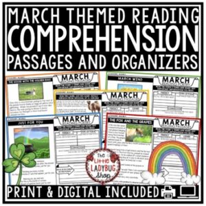 March Poetry Fables Reading Comprehension Passages and Questions 3rd 4th Grade-1