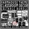 Modern Farmhouse Classroom Decor: Newsletter Template Editable, Labels