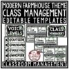Modern Farmhouse Classroom Decor: Voice Level Charts, Management Classroom Jobs