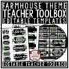 Modern Farmhouse Theme Classroom Decor Teacher Toolbox Labels Editable