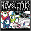 Monster Theme Classroom Monthly & Weekly Newsletter Template Editable