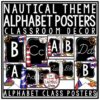 Nautical Theme Classroom Decor: Print & Cursive Alphabet Posters Bulletin Board