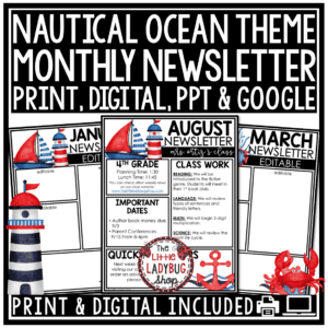 Sailing Sea Ocean Nautical Beach Theme Classroom Décor Bundle Coastal Marine