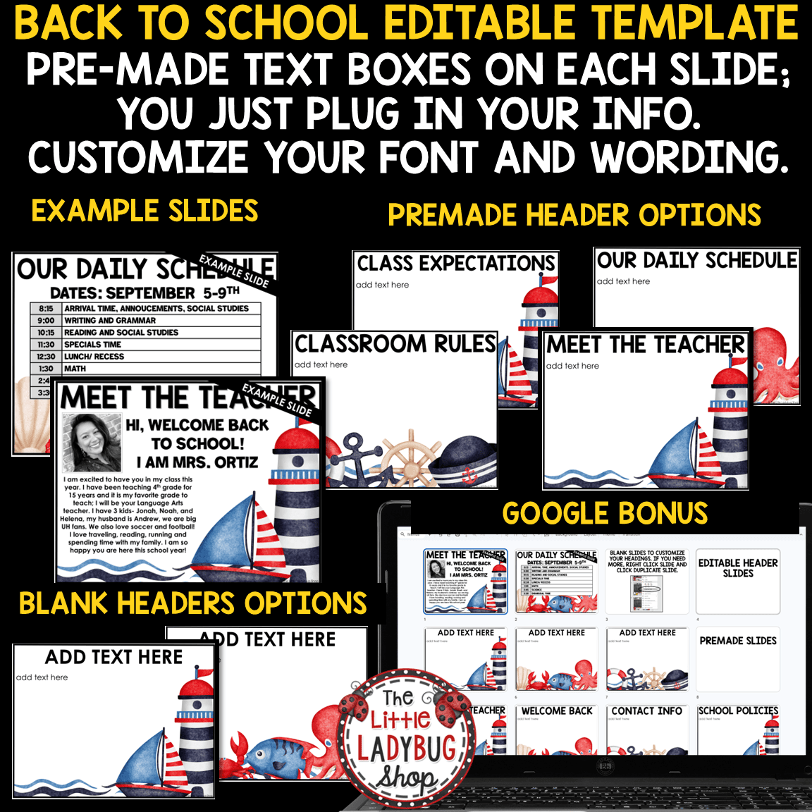 Sailing Sea Ocean Nautical Beach Theme Classroom Décor Bundle Coastal Marine