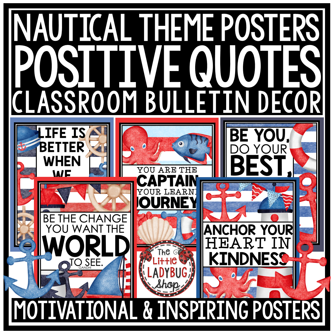 Sailing Sea Ocean Nautical Beach Theme Classroom Décor Bundle Coastal Marine