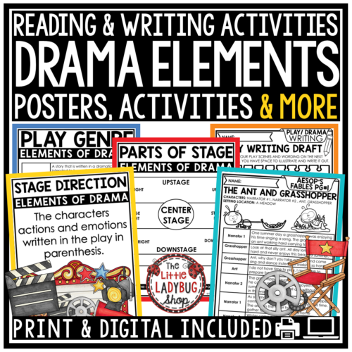 Elements of Drama Play Reading Activities Readers Theater Scripts 3rd 4th Grade