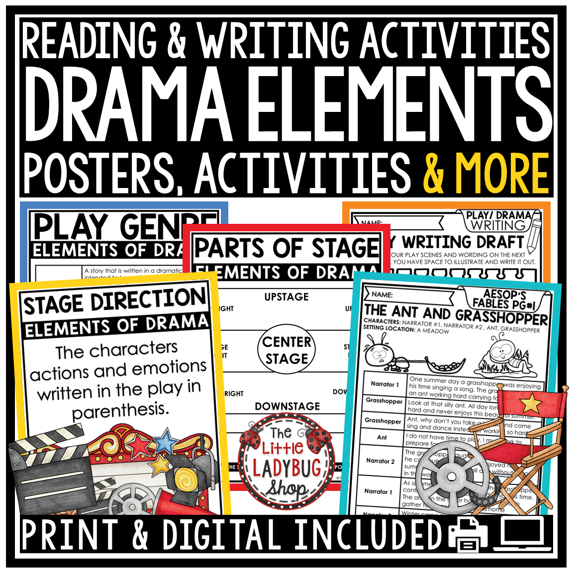Elements of Drama Play Reading Activities Readers Theater Scripts 3rd 4th Grade