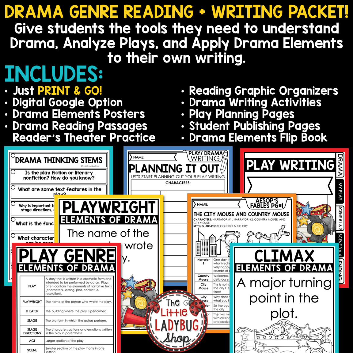 Elements of Drama Play Reading Activities Readers Theater Scripts 3rd 4th Grade