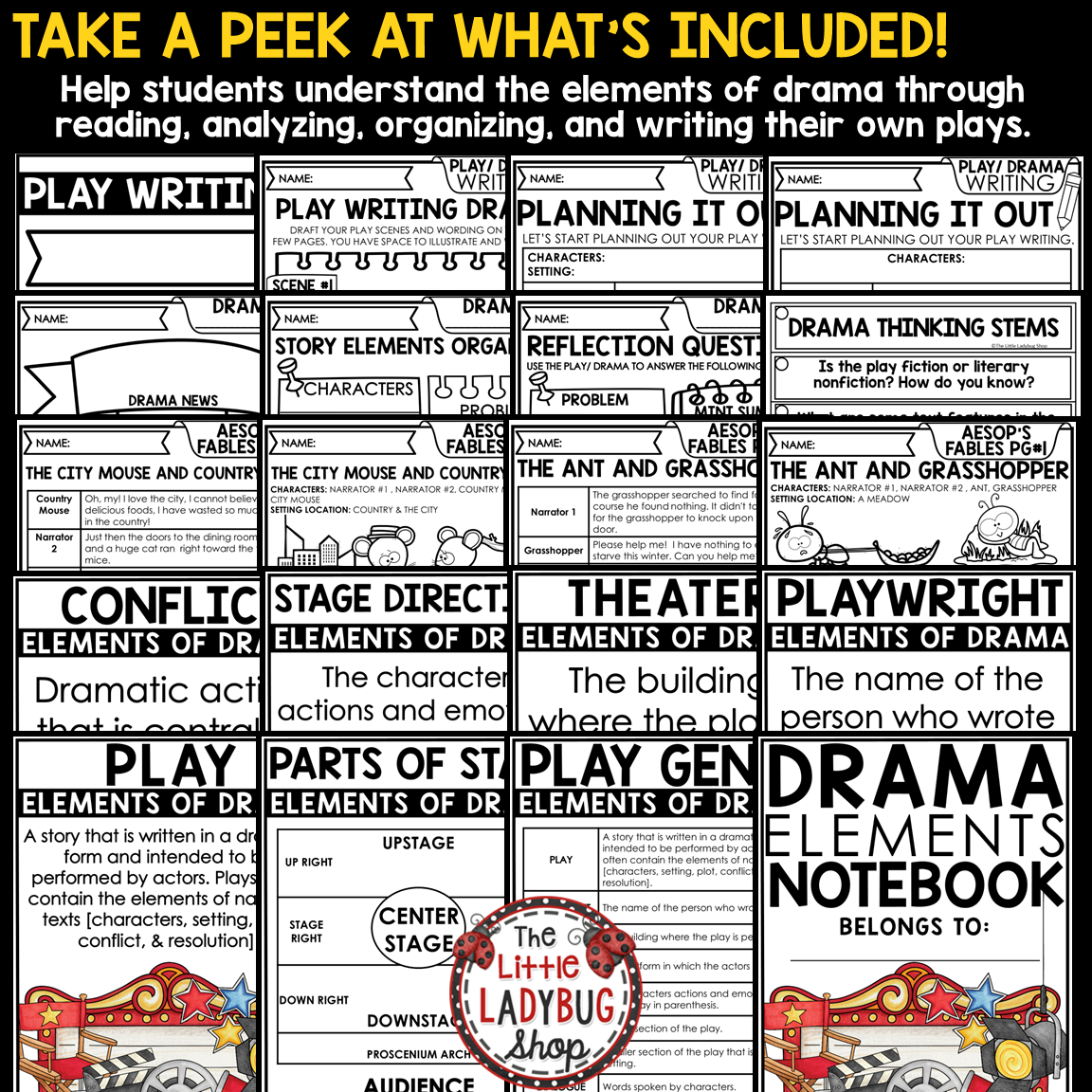 Elements of Drama Play Reading Activities Readers Theater Scripts 3rd 4th Grade