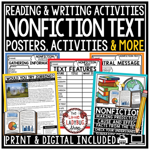 Nonfiction Text Features Reading Informational Texts Writing Graphic Organizers