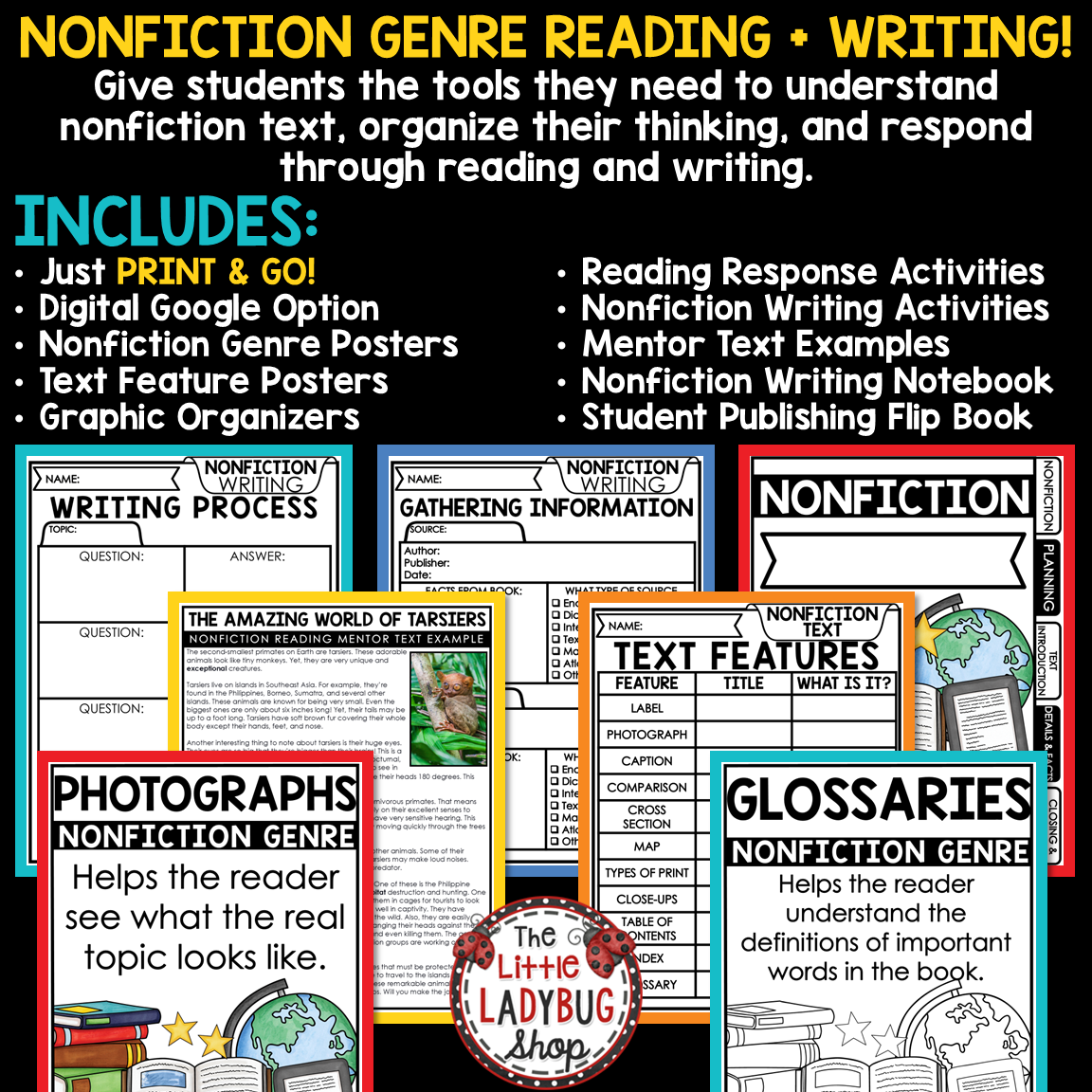 Nonfiction Text Features Reading Informational Texts Writing Graphic Organizers