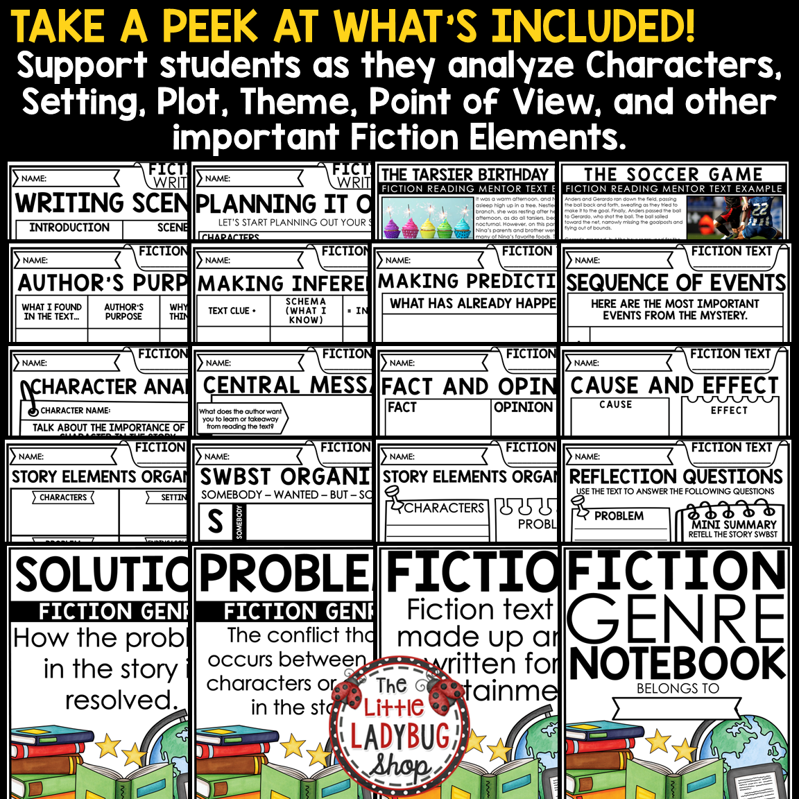 Traditional Literature Fiction Anchor Chart Fiction Reading Graphic Organizers