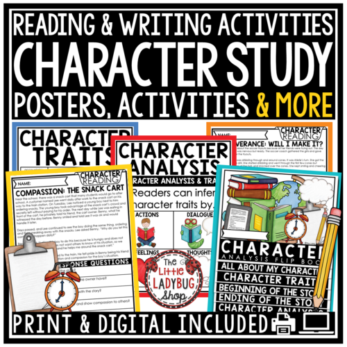 Character Study Traits Graphic Organizer Anchor Charts Posters