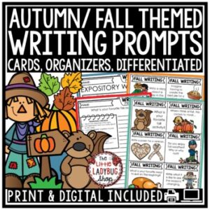 October, November Fall Writing Prompts Autumn Activities 3rd 4th Grade Halloween-1