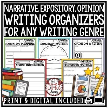 Opinion Expository Writing Graphic Organizers Personal Narrative How-To Notebook-1