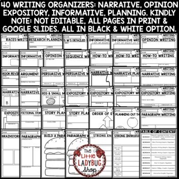 Opinion Expository Writing Graphic Organizers Personal Narrative How-To Notebook-2