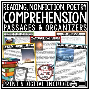 Poetry Nonfiction Reading Comprehension Passages and Questions 3rd 4th Grade-1