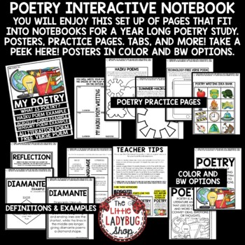 Poetry Writing Activities Notebook Poem Term Posters April Poetry Month Practice-3