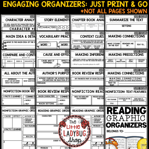 Book Review Templates Reading Response Graphic Organizers - The Little ...