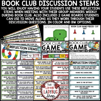 Reading Response Discussion Stems Game Book Club Questions Literature Circles2