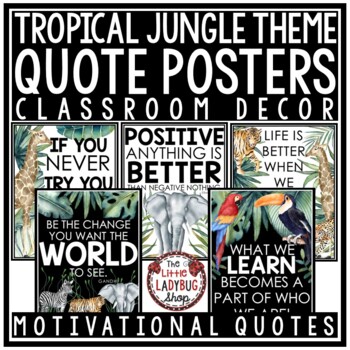 Safari Jungle Tropical Theme Classroom Decor Bulletin Board Motivational Posters-1