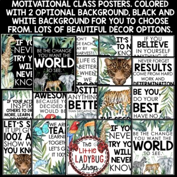 Safari Jungle Tropical Theme Classroom Decor Bulletin Board Motivational Posters-2
