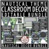Sailing & Nautical Theme Classroom Decor: Newsletter Template Editable, Labels