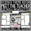 Science Theme Welcome Back to School Letters Editable: Meet The Teacher Template