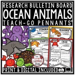 Sea Ocean Animals Research Activities Project Templates Science Bulletin Board-1