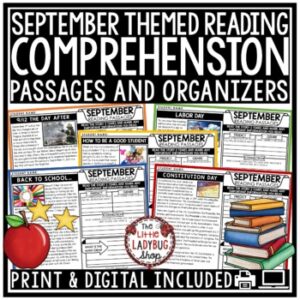 September Poetry Fables Reading Comprehension Passages Questions 3rd 4th Grade-1