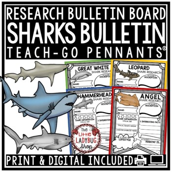 Sharks Ocean Animals Research Activities Report Templates Shark Week Bulletin-1