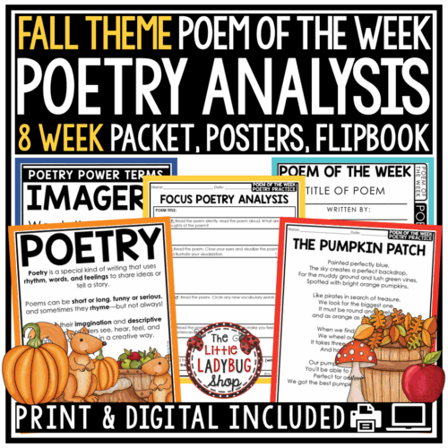 Autumn Poem Fall October Poetry Reading Comprehension Passages 3rd 4th 5th Grade