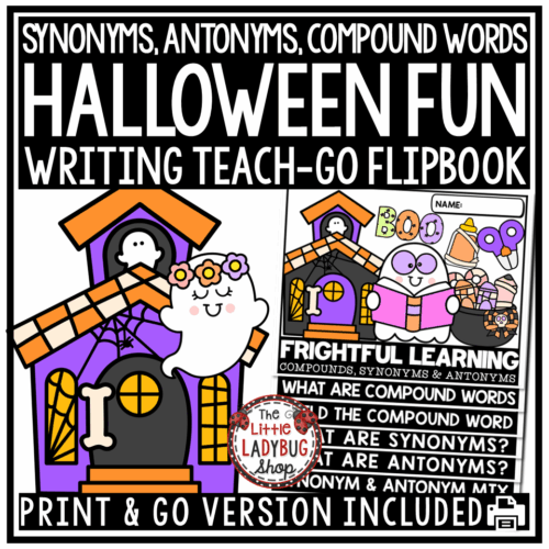 Halloween Compound Words Synonyms and Antonyms Activities