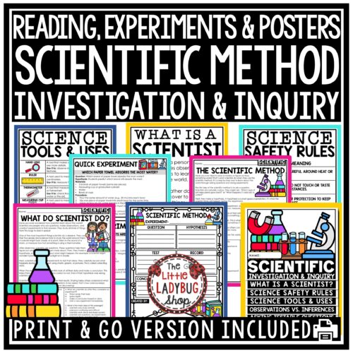 Scientific Method Activities Worksheets What is a Scientist Posters