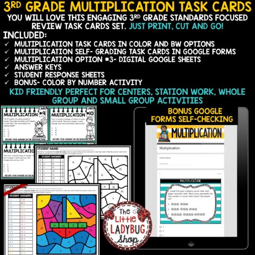 3rd Grade Math Multiplication STAAR Test Prep Problem Solving