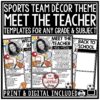 Team Sports Meet the Teacher Newsletter Editable Template