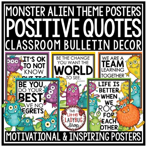 Outer Space Aliens Monsters Theme Classroom Décor Posters Positive Affirmations