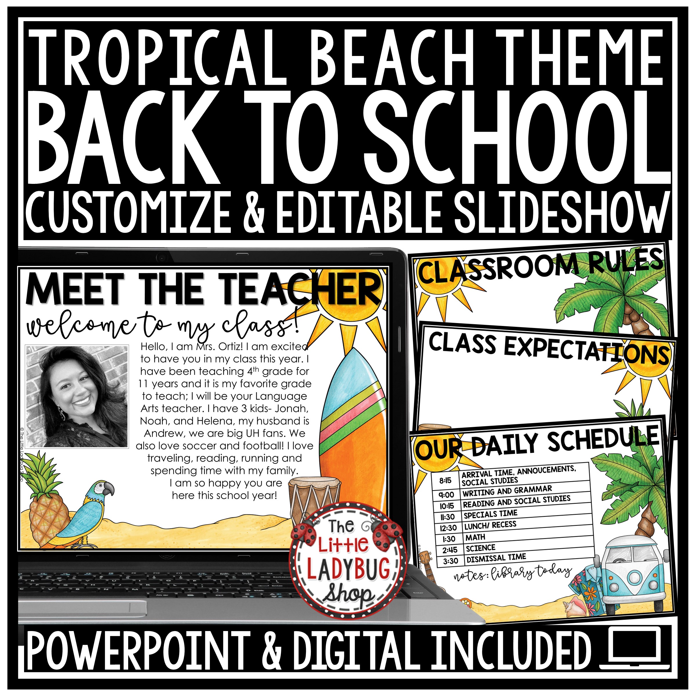 Hawaiian Tropical Beach Theme Classroom Décor Bundle Ocean Coastal Paradise